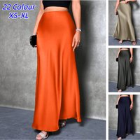 Satin Skirt Woman High Waist Elegant Long Skirts For Women Fashion Summer Midi Office Lady Pencil Cocktail Party Wedding Skirt