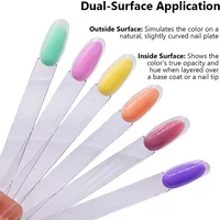 50 Tips Double Layer Oval Fan-Shaped Nail Polish Gel Color Chart Practice Swatch for Nail Art Inner & Outer Painting Display