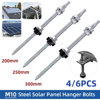 304 Stainless Steel Solar Mounting Hanger Bolts Photovoltaic Solar Panel Roof Mounting Screws M10 Solar Panel Accessories Kit