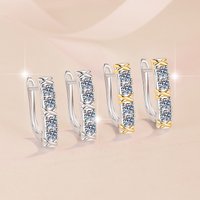 Two-tone Cross Earrings Women's 0.8CT Moissanite PT950 Platinum -Sweet & cool cross style,0.8CT brilliance,bestie matching piece