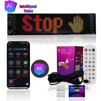 AI Voice Control LED Display, Pixel Panel Lights, APP Programmable Flexible RGB Matrix Screen,USB Powered for Car Advertising