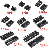 10pcs DIP IC Sockets 6P/8P/14P/16P/18P/20P/24P/28P Adaptor Solder Integrated Circuits Sockets Electronic Component