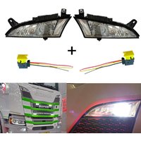1Pair LH+RH Fog Panel Lights for Scania truck R650 S730 S500 For Scania S series R series OEM 2552712 2552711