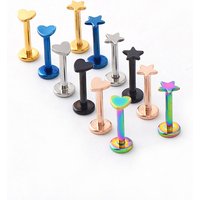 1PC Titanium Steel Tragus Piercing Heart 16G Oreja Moon Star Stud Pircing Nariz Conch Cartilage Helix Earrings Labret Jewelry