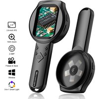 2.8’’ IPS Screen Digital Magnifier 2.0MP Video Microscope with 15 LEDs 100X Magnification 3x Zoom for Coin stamps Identification
