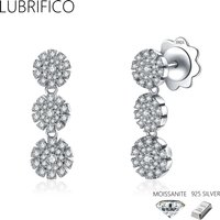 Small Daisy Luxury Tassel Stud Earrings 925 Sterling Silver 5A Zirconia Flower Earring For Women Fine Jewelry Wedding