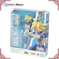 Genuine Bandai Dragon Ball Z Model Kit SHF Super Saiyan Trunks Infinite Latent Super Power Anime Action Figure Collection Model
