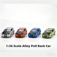 (Corrugated box) 1/36 scale, Nissaan GTRR style toy car, powerful spring function, metal casting, boys' toy, the best gift.