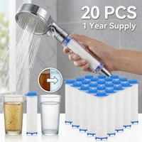 20Pcs Shower Head Filter PP Cotton Filter Replacement for Shower Head Cartridge Water Filter Core Cotton For Handheld Showerhead