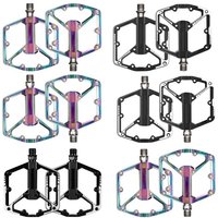 AliExpress NONE Double Bearings Wide Flat Cycling Pedals Nonslip Road Bicycles Pedals Aluminum Alloy Mountain Bicycles Pedals