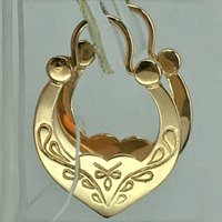 Vintage Craftsman Hand Carved Bow Pattern Earrings for Ladies Elegant Golden Hoop Earrings Bohemian Style Daily Wear Earrings