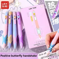 4/12Pcs Cute Gel Pens Kawaii Pen Set Quickly-Drying Blue Black Erasable Pens Office School Supplies Kawaii Aesthetic Stationery