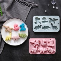 19.5x11.8x2.3cm Dinosaur Silicone Candy Mold 6 Cavity Different Dinosaur Silicone Molds Silicone Kawaii Animal Dino Mold For Kid