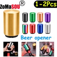 1/2Pcs Automatic Beer Bottle Opener Stainless Steel Push Down Opener for Magnet Beer Soda Cap Bar Party Kitchen Accessories
