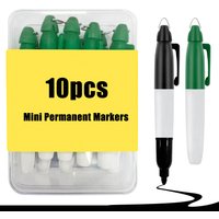 10-Pack Mini Permanent Markers - Quick-Dry Fine Tip Ink Pens for Golf Accessories, Office, Art & Outdoor Use