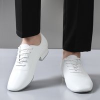 Discount New High Quality White Black PU Leather Men's Ballroom Dance Shoes/ Salsa Tango Dance Shoes/ Latin Dance Shoes Men
