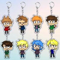 Cartoon Anime Keychains for Accessories Bag Eddsworld Tord Ringo Edds Tom Matt Paul Keyrings Jewelry Gamers Fans Friends Gifts