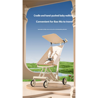 Foldable 4-Wheel Kids Stroller, Lightweight Portable Baby Push Cart, Compact Travel Stroller for Toddlers