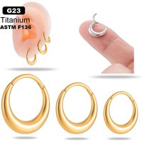 G23 Titanium ASTM F136 16G Hoop Earrings for Women Implant Grade Titanium Clicker Piercing Jewelry for Sensitive Ears 8/10/12mm