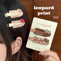 Creative Cute Leopard Print Bow Seamless Hair Clip Side Clip, Versatile Hair Accessory for Girls' Bangs and Loose Hair