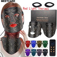 8 Colors LED Face Mask or Mask Neck set Red Light Near Infrared Therapy Anti Aging Wrinkle Acne Pore Oil Control Skin Hydrating