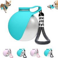 Portable Dog Water Bottle - Leak-Proof & Compact -Stainless Steel Bottle & Silicone Bowl - Ideal for Walking, Hiking & Travels