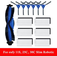 For eufy 11S, 25C, 30C Slim Robotic Vacuum Cleaner Main Side Brush Hepa Filter Mop Accessories Vacuum Cleaner Parts Replacement