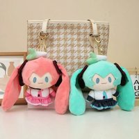 Hatsune Miku Fufu Cute Doll Keychain Bag Pendant Cartoon Cherry Blossoms Around Birthday Gift for Girlfriend Fans Toy