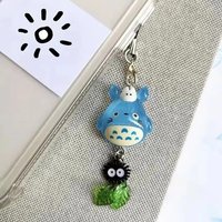 Kawaii Soot Sprite Totoro Keychain For Mobile| Animal Phone Pendant Accessories| Woodland Anime Phone Charm Gift