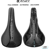 RYET Full Carbon 218g Bike Saddle, 265*143mm 3D Printed Bicycle Seat, Oval 7 x 9 mm MTB Gravel Road Bike Cushion Bicycle Parts