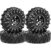 RED SPIDER 4Pcs Metal 1.9" Beadlock Wheel Rim Tire Set for 1/10 RC Crawler Car Axial SCX10 III AXI03007 90046 TRX-4 Redcat GEN 8