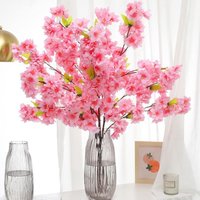 Artificial Sakura Flowers Bouquet Silk Fake Flowers for Home Room Decor Garden Wedding Decoration Party Table Center Ornaments
