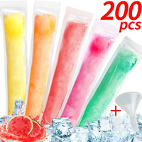 Disposable Transparent Ice Popsicle Bag DIY Ice Cream Pops Fruit Juice Smoothies Yogurt Mold Bag with Zipper Kids Ice Lolly Bag