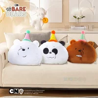 New 35cm We Bare Bear Nap Cushion Pillow Stuffed Animals & Plush Toy Pillow Cute Cartoon Sleeping Sofa Doll Birthday Gift