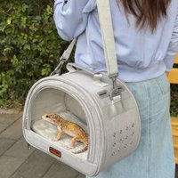 Portable Gecko Carrying Bag Travel Large Space Adjustable Reptile Crossbody Carrier Warm Lizard Carriers Small Animal Transport