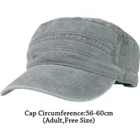 Pure Cotton Flat CapBig Head, Vintage Army Style Outdoor Baseball Cap Fishing Sun Hat Summer Breathable Sun Protection
