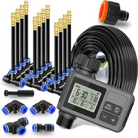 Sistema de enfriamiento por nebulización con temporizador programable para jardín 360 ° Boquilla de nebulización de curvatura libre, pulve