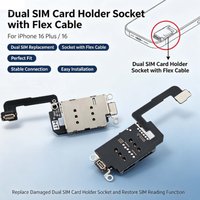 For iPhone 16 / 16 Plus Dual SIM Card Holder Socket with Flex Cable