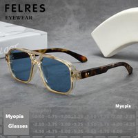 Klassische blaue Myopie-Linse-Sonnenbrille für Herren und Damen, verschreibungspflichtig, getönte Kurzsichtigkeitsbrille, UV-Schutz, Sonnenbrille -1,5