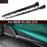 For BMW X5 G05 G18 2023+ Dry Carbon Fiber Side Skirts bumper Splitters Cupwings Apron Side panel Car Accessories body kit