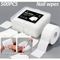 500Pcs Nail Polish Remover Cotton Pads Nail Cotton Wood Swab Clean Sticks for Gel Glue Makeup Manicure Cleaning Tool Paper