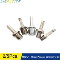 M10/M14 Thread Adapter Screwdriver Bit Round Hexagon Connecting Rod Chuck for Electric Drill Rotary Backing pad Polishing Disc