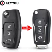 KEYYOU Modified Flip Folding Remote Car Key Shell Case For Ford Focus 2 3 Mondeo Galaxy Fiesta C Max S Max Fob 3 Buttons HU101