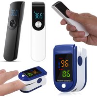 Medical Infrared Temperature Test Kit Thermometer Non-contact Forehead Thermomete or Digital Finger Oximeter Blood Oxygen Tool