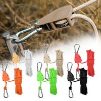 Tent Rope Hanger Adjustable Pulley Hook with Non Slip Grip Secure Hanging Lanyard for Camping Equipment Outdoor Tent Accessories
