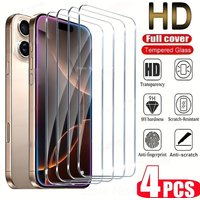 4Pcs Full Cover Screen Protector for IPhone 17 Promax 14 15 Plus 12 13 Promax HD Tempered Glass for IPhone 17 Air 16E 16 Promax