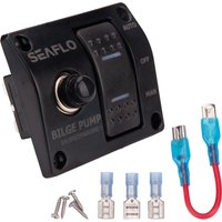 3-Way Bilge Pump Switch Panel 12V/24V (Auto-Off-Manual) with Built-in 15A Circuit Breaker for Boats