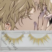 Anime Alien Stage Luka Cosplay Light Yellow Gold Eyelash False Eyelashes Transparent Stem Long Style Comic-con Cosmetics