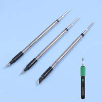^% Soldering Iron Tip Set Stainless Steel Horseshoe Round Pointed Tips for Ceramic Heating Core Iron