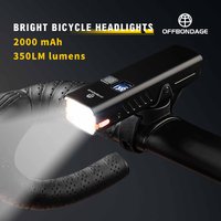 OFFBONDAGE Bicycle Light Bike Flashlight Rechargeable Bicycle Headlight Riding Safety MTB Display Battery Cycling Accessories